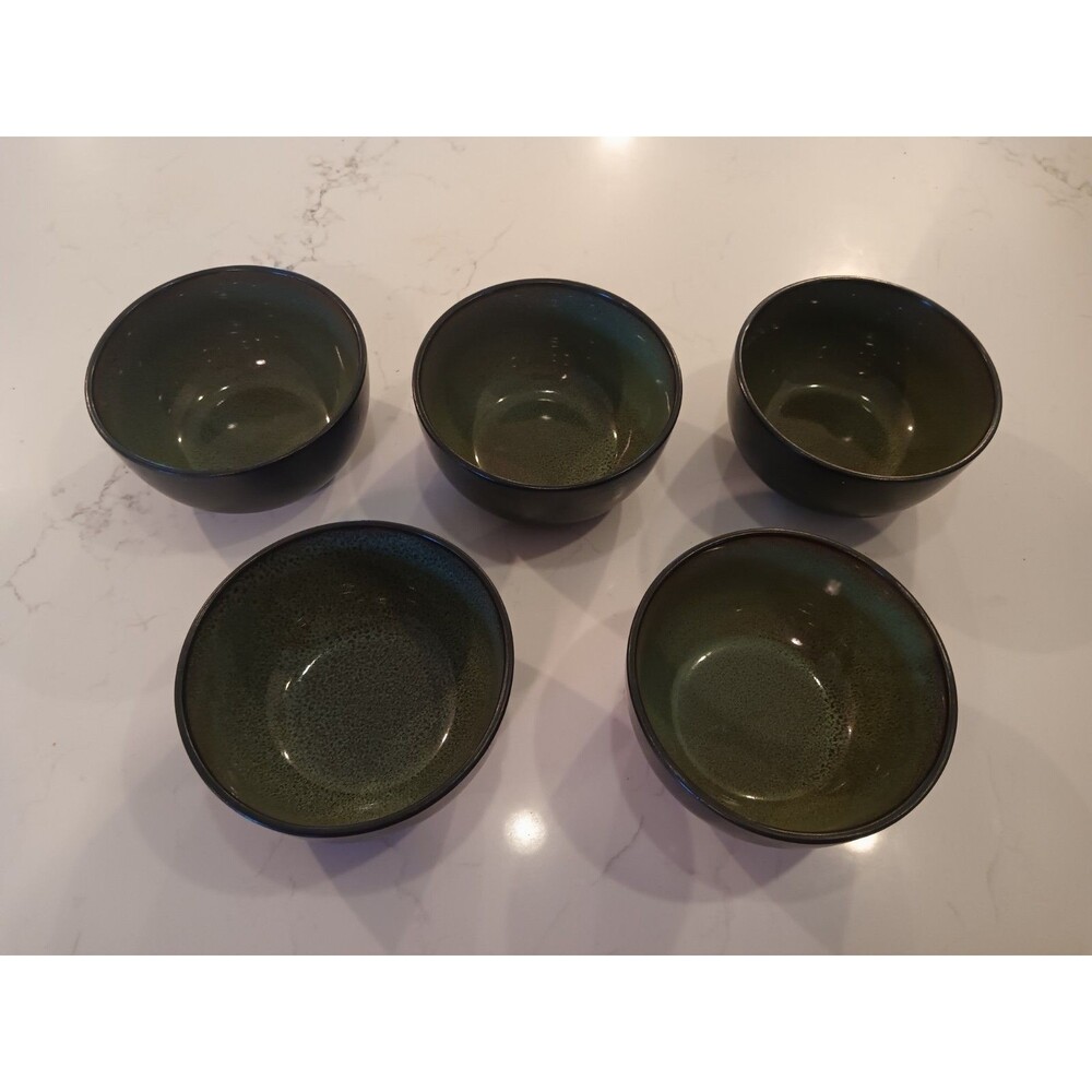 Set Of 5 Home Trend Rave Green and Blue Bowls Beautiful